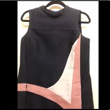 Akris Punto Navy Pink White Coastal Chart Mid Length Work Office Dress Size 8 M 94 Off Retail