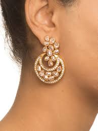 Gold Uncut Small Chandbali Earrings