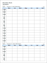 Hourly Staff Schedule Template