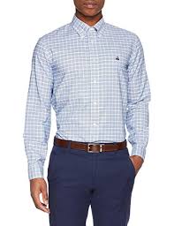 Brooks Brothers Mens Oxford Milano Fit Casual Shirt Blue