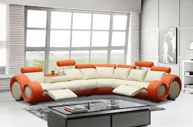 Modern Leather Sectional Sofa With