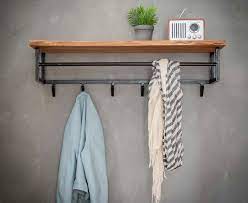 coat rack shelf monik 6 hooks w rod