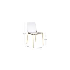 chiaro clear dining chair with gold