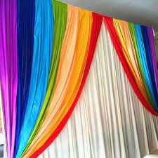 Where did you get those rainbow curtains for your rainbow party backdrop? Pin On Ideas For The House