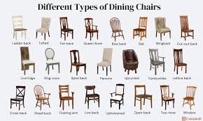 diffe chair types with names