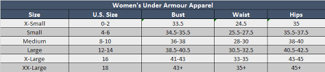 Under Armour Womens Shorts Size Chart Nike Compression