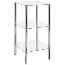 3 tier display stand in clear glass
