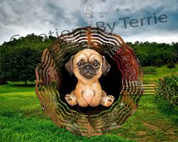 Pug 2 10 Inches Metal Wind Spinners For
