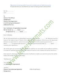Covering Letter Format For Submission Of Bank Guarantee Sample