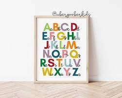 Abc Poster Alphabet Print Playroom