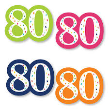First, you have to write the name of the person or relation who is going to celebrate their 80th birthday. 80th Birthday Cheerful Happy Birthday Diy Shaped Colorful Eightieth Birthday Party Cut Outs 24 Ct Bigdotofhappiness Com