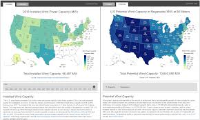 Map Us Installed Wind Power Capacity Vs Potential Wind