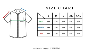 219 shirt size chart stock