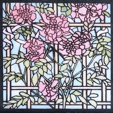Stained Glass Magnolia Trellis Small