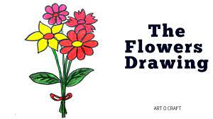 A huge bouquet of beautiful roses as a gift for a beautiful girl. How To Draw Flower Bunch Step By Step Youtube