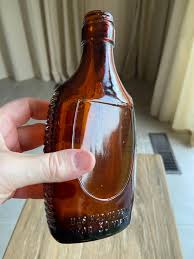 Vintage Amber Glass Liquor Bottle