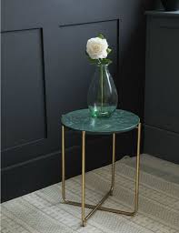 Green Marble Side Table Rose Grey