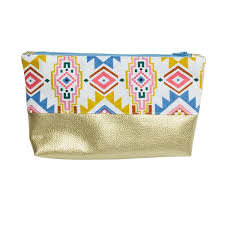 tribal aztec pattern makeup bag