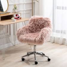 modern faux fur home office chair