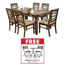 nairobi table and 6 chairs rubberwood