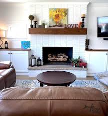 White Painted Brick Fireplace Makeover
