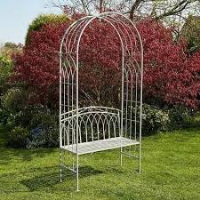 Garden Arch With Bench Seat Distressed