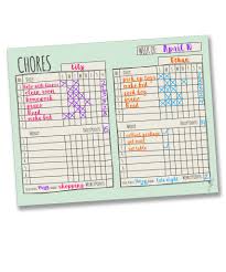 Magnetic Multiple Child Chore Chart Sketch Design