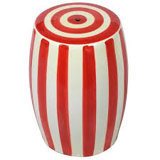 Striped Ceramic Stool Garden Stool