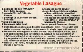 vegetable lasagne i ate the 80 s