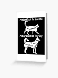 Petting Chart For Dog And Cat Funny Humor Design Greeting Card