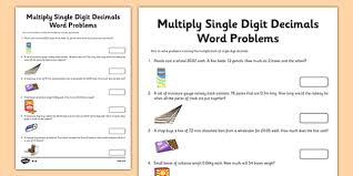 Multiplying and dividing decimals worksheets pdf collection. Multiplying Decimals Word Problems 5th 6th Class
