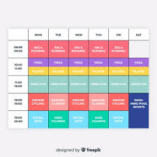 Gym Or Workout Schedule Template Vector Free Download