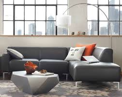 Tosca Sectional In Gray Leather