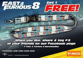 Fast and furious is revving up for its next installment: Free Fast Furious 8 Lanyard From Tangs Loopme Malaysia