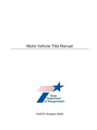 motor vehicle le manual the texas