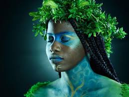 nature crown black woman and beauty