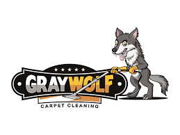 gray wolf carpet cleaning logo design