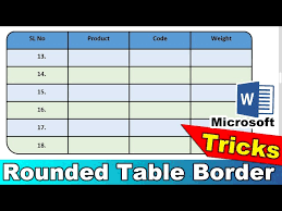 create rounded corners table in word