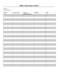 Free Office Sign In Sheet Templates At Allbusinesstemplates Com