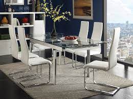 Chrome Glass Top Dining Table Set
