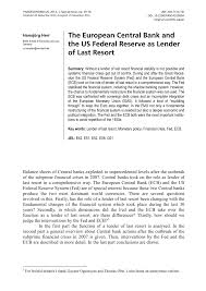 pdf the european central bank and the us federal reserve as lender pdf the european central bank and the us federal reserve as lender of last resort