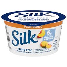 soy milk yogurt alternative peach mango