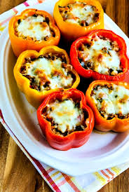 These stuffed peppers are an easy weeknight meal, simply stuff the peppers with rice, ground beef and stuffed bell peppers with ground beef, rice and tomatoes. Cauliflower Rice Southwestern Stuffed Peppers Kalyn S Kitchen