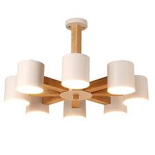 8 Lights Chandelier Modern Contemporary Traditional Classic Vintage Country Wood Feature For Led Wood Living Room Bedroom Dining Room Lighting Pop