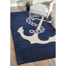 nuloom nautical anchor navy 4 ft x 6