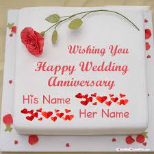 Wedding Anniversary Wishes Cake With Name gambar png