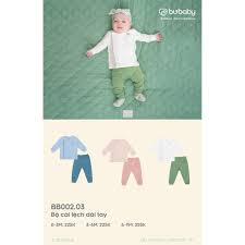 Bộ quần áo sơ sinh dễ thương vải sợi tre cài lệch cho bé mặc từ 0 tháng đến  9 tháng chính hãng Bubaby BB002.03