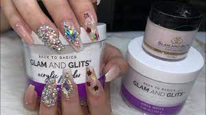 acrylic nails tutorial using glam and