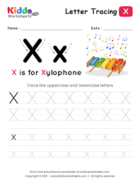 letter tracing alphabet x kiddoworksheets
