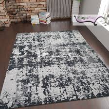 grey rug 100 cotton modern black